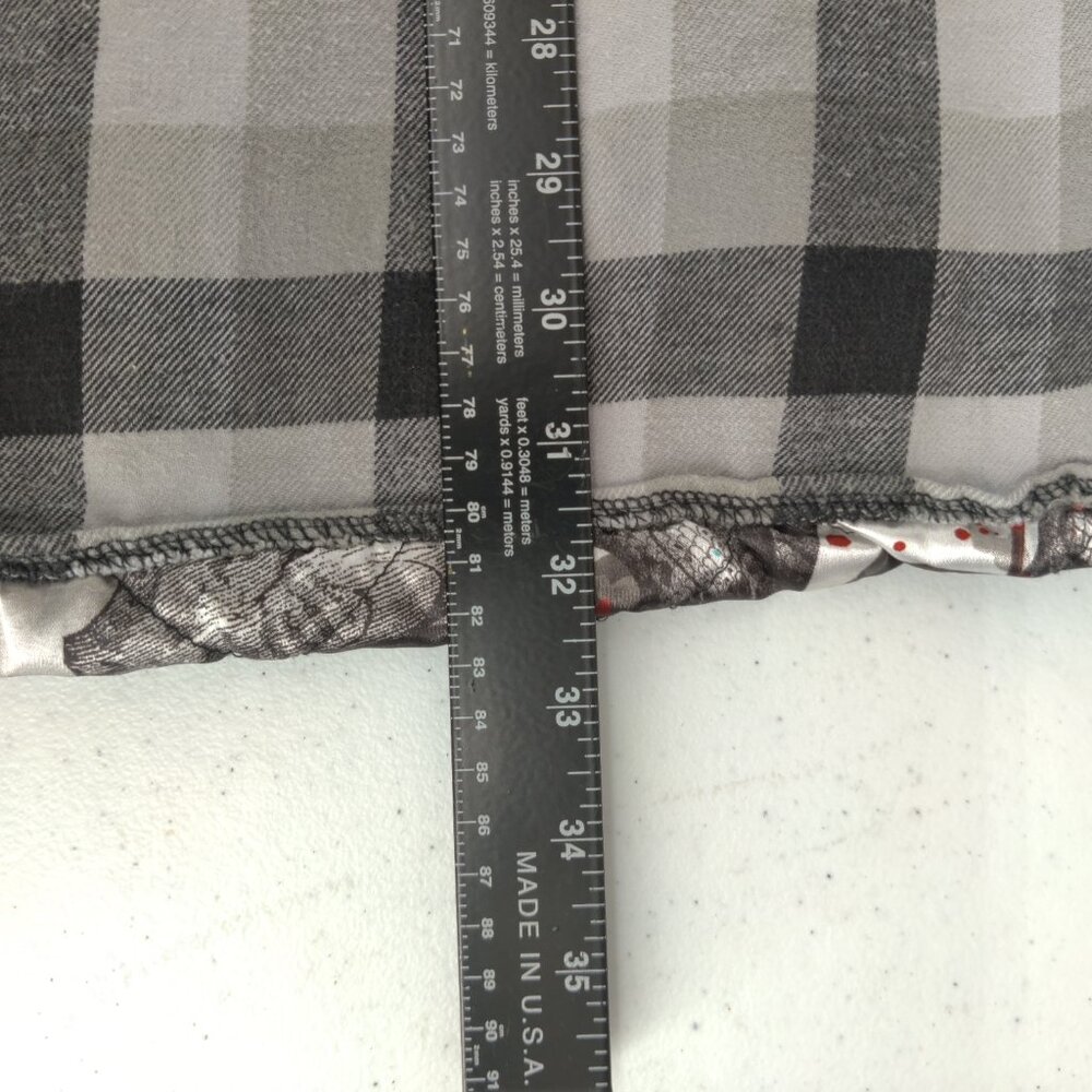 True Love False Idols Shirt Men 3XL Gray Plaid Flannel Shacket Lined Embroidered - Picture 14 of 16